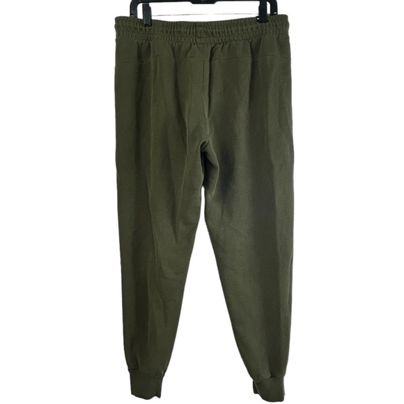 Puma Mens Large Fleece Jogger Pants Forest Night Green Pockets Comfy Sweatpant - Picture 3 of 11